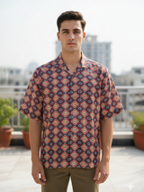 Multicolor Half Sleeve Crochet Shirt