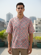 Multicolor Half Sleeve Crochet Shirt