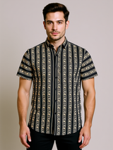 Tistabene Navy Blue Half Sleeves Sanganeri Shirt