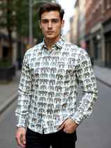 Tistabene Off White Full Sleeves Sanganeri Shirt