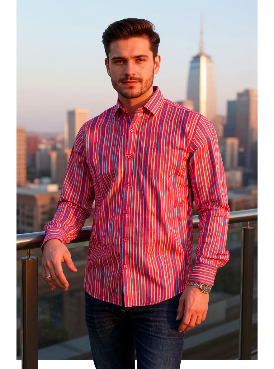 Multicolor Stripes Sanganeri Full Sleeves Shirt