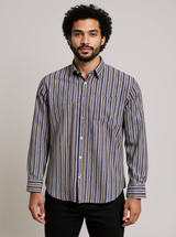 Multi Zig-Zag Sanganeri Full Sleeves Shirt