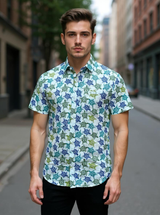Multi Turtle Sanganeri Half Sleeves Shirt