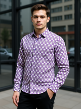 Dusty Mauve Buta Sanganeri Full Sleeves Shirt
