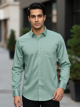 Mint Green Textured Formal Shirt