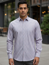 Pink & Blue Gingham Checks Full Sleeves Cotton Shirt