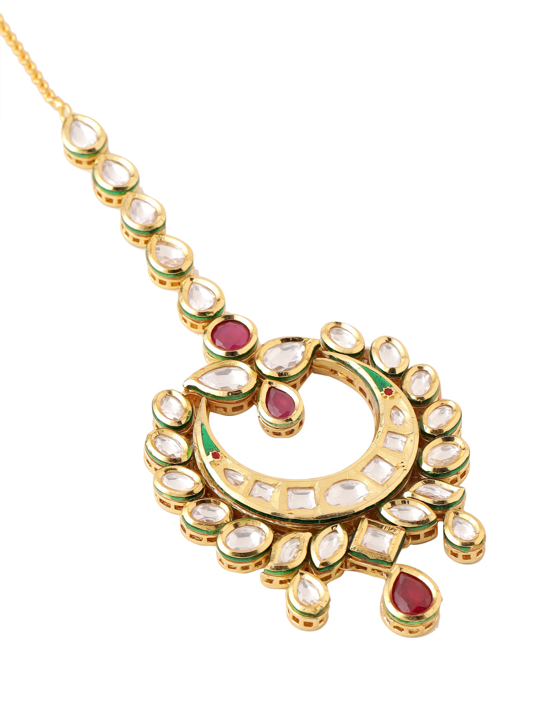 Traditional Kundan Meena Maang Tikka