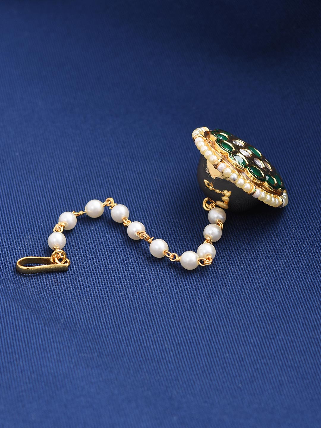 Traditional Kundan Meena Borla Maang Tikka