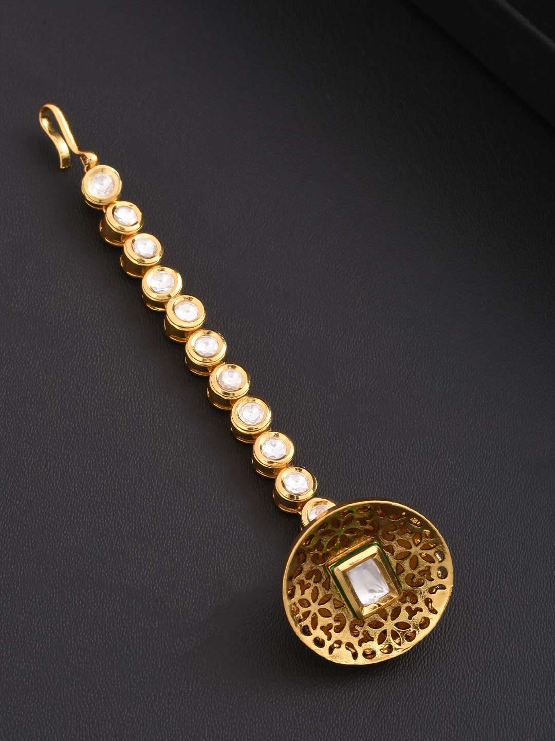 Traditional Kundan Meena Borla Maang Tikka