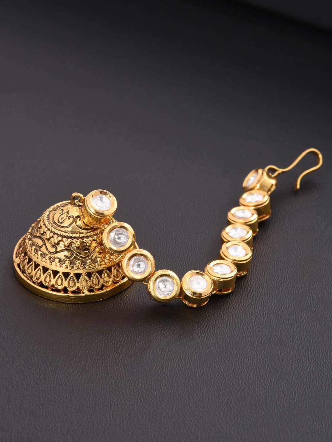 Traditional Kundan Meena Borla Maang Tikka