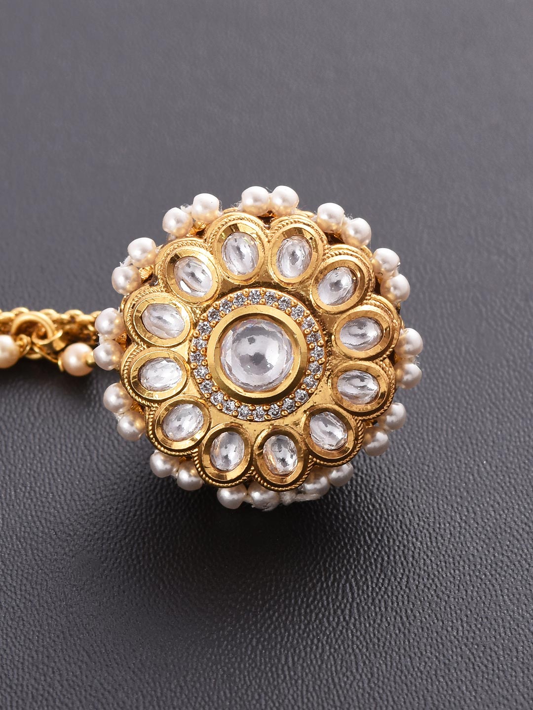 Traditional Kundan Meena Borla Maang Tikka