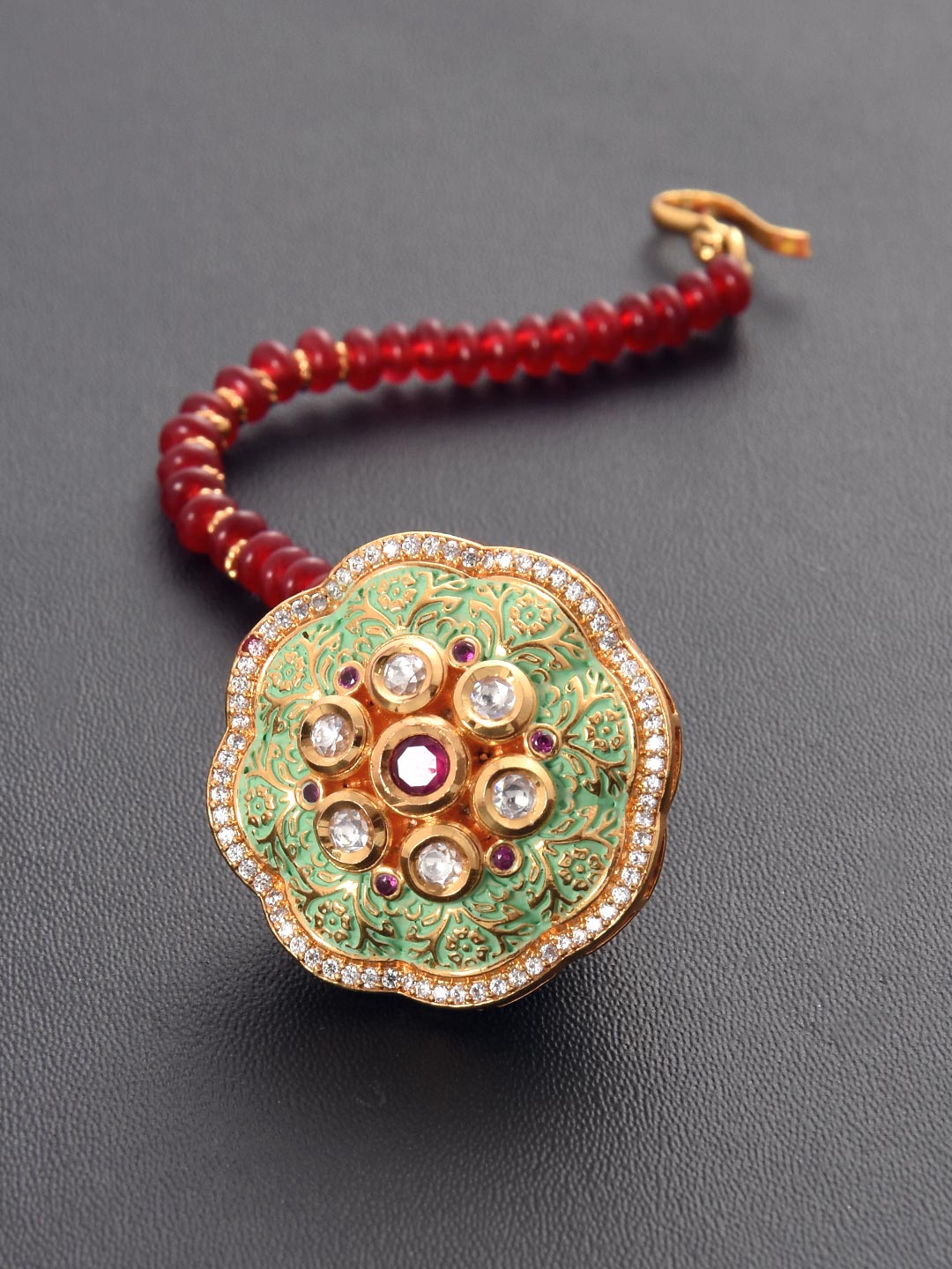 Traditional Enamelled Borla Maang Tikka