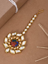 Peacock Kundan Meena Tikka Maang Tikka