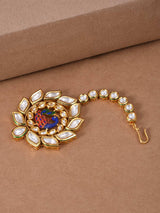 Peacock Kundan Meena Tikka Maang Tikka