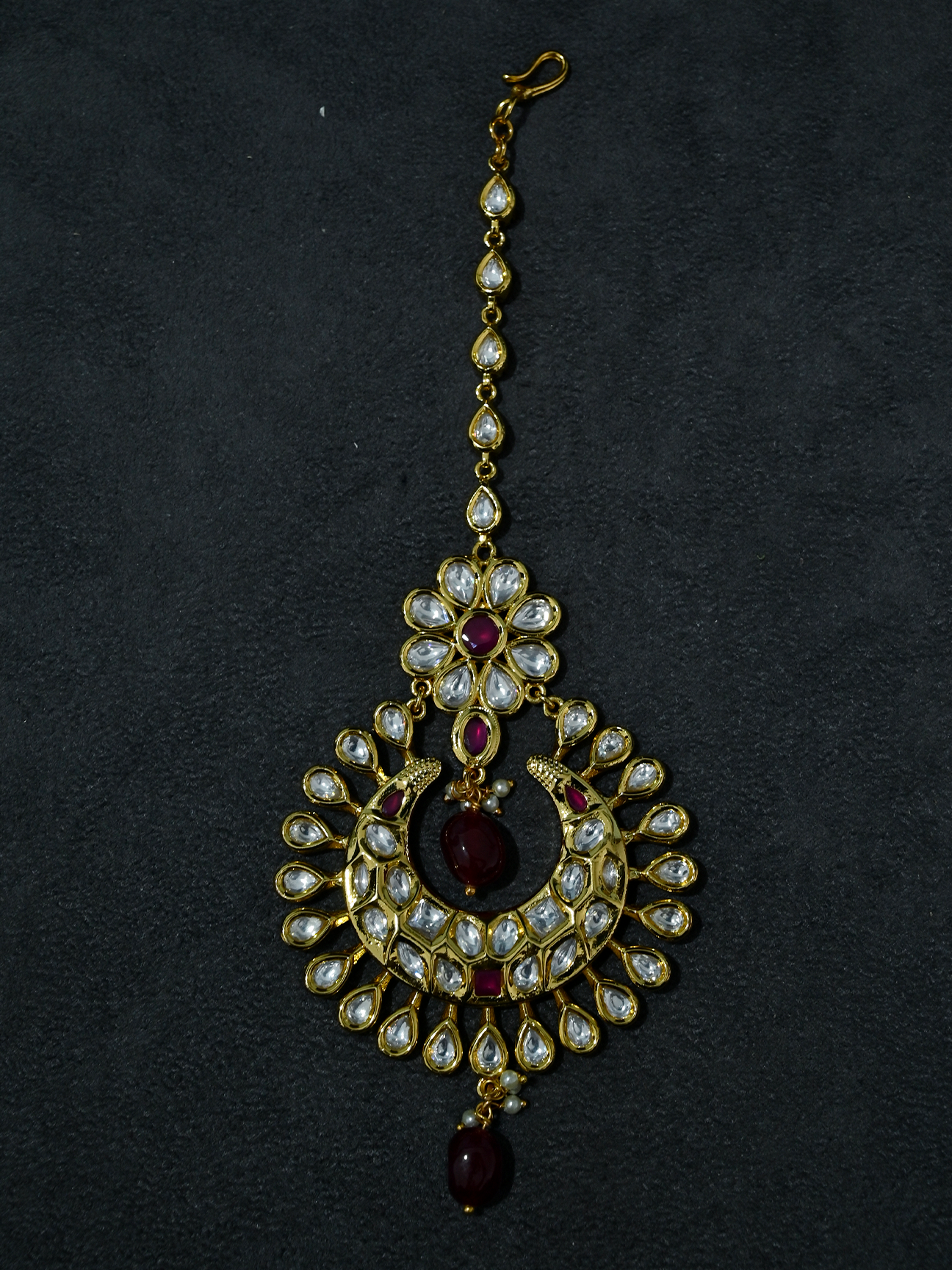 Traditional Kundan Meena Tikka Maang Tikka