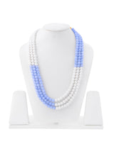 Bi-Color Beaded Sky Blue and White Necklace