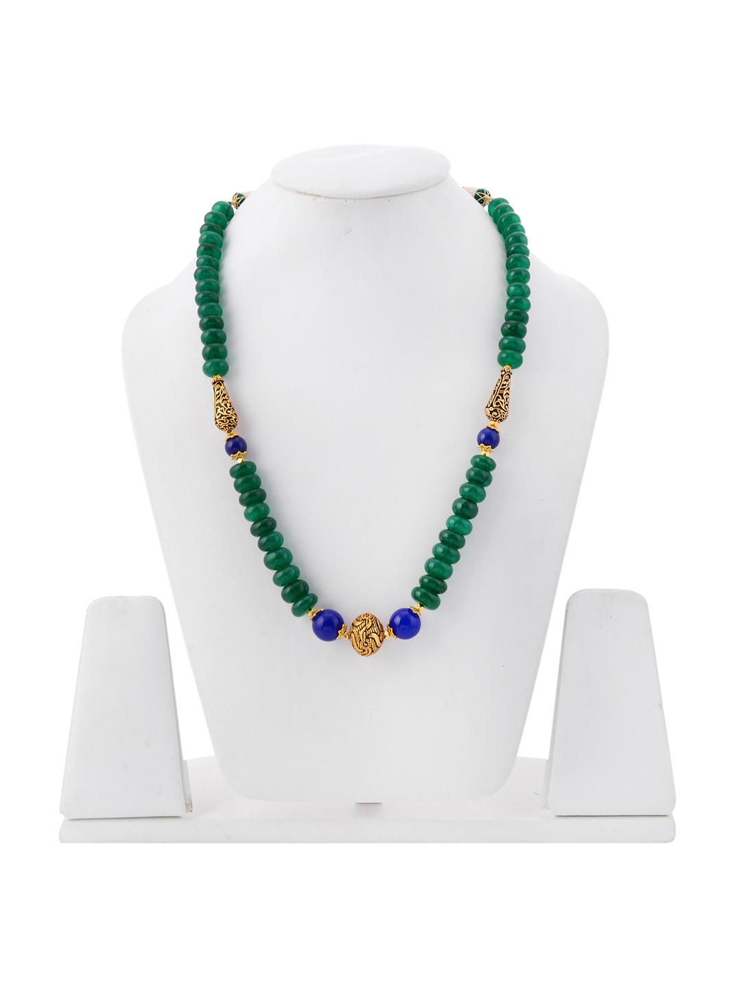 Beaded Green Blue Traditional Necklace