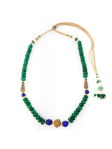 Beaded Green Blue Traditional Necklace