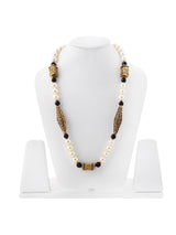 Antique Style Black and White Beaded Necklace