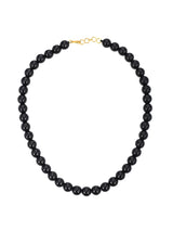 Black 10mm Round Beads Single Stranded Necklace