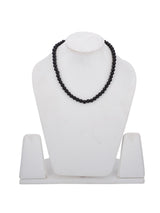 Black 8mm Round Beads Single Stranded Necklace