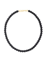 Black 8mm Round Beads Single Stranded Necklace