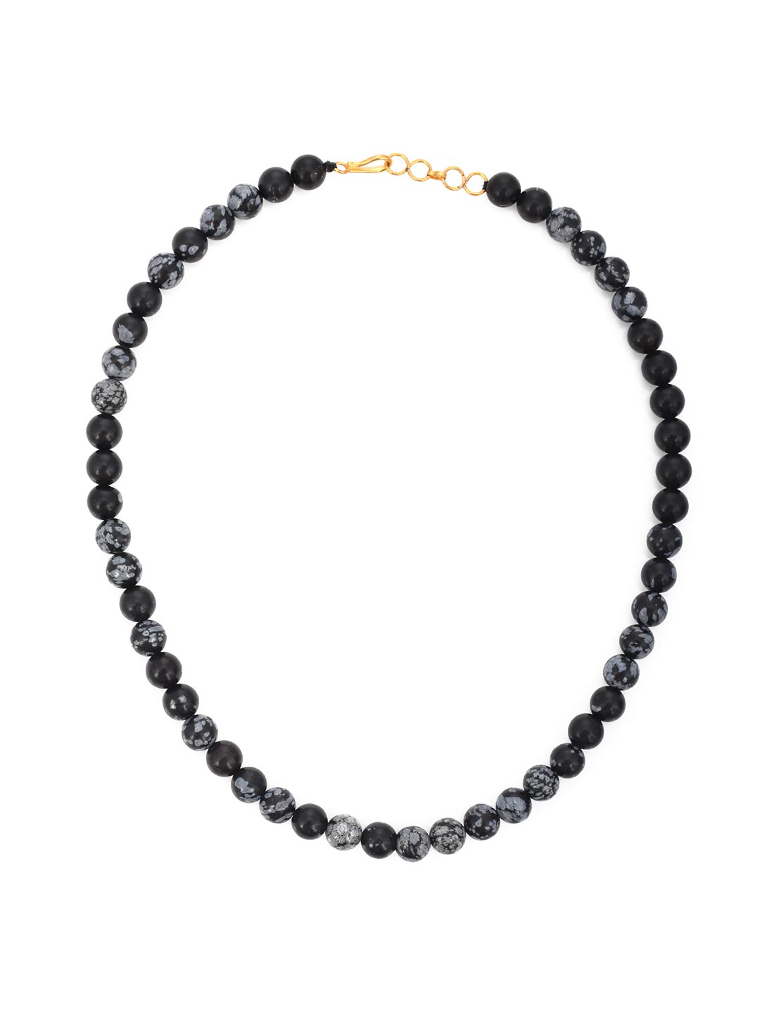 Black 8mm Round Beads Single Stranded Necklace