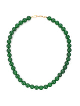 Green 10mm Round Beads Single Stranded Necklace