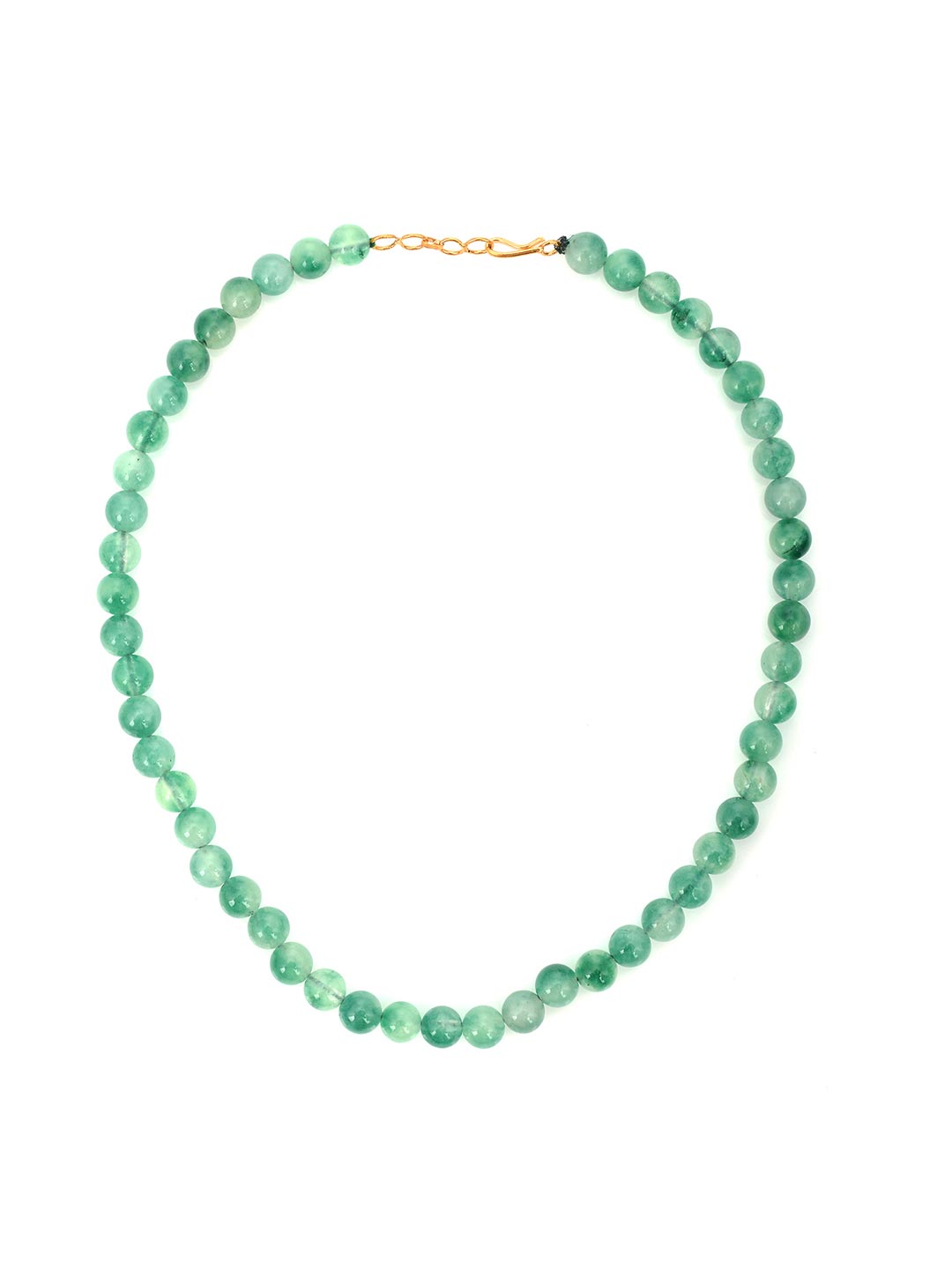 Green Bi Colored 8mm Round Beads Single Stranded Necklace