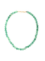 Green Bi Colored 8mm Round Beads Single Stranded Necklace