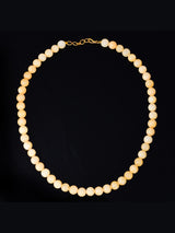 Light Orange 8mm Round Beads Single Stranded Necklace