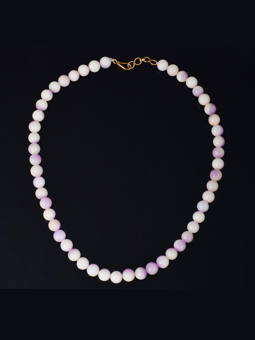 Liliac Bi Colored 8mm Round Beads Single Stranded Necklace