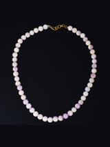Liliac Bi Colored 8mm Round Beads Single Stranded Necklace