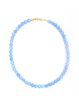 Liliac Blue 8mm Round Beads Single Stranded Necklace