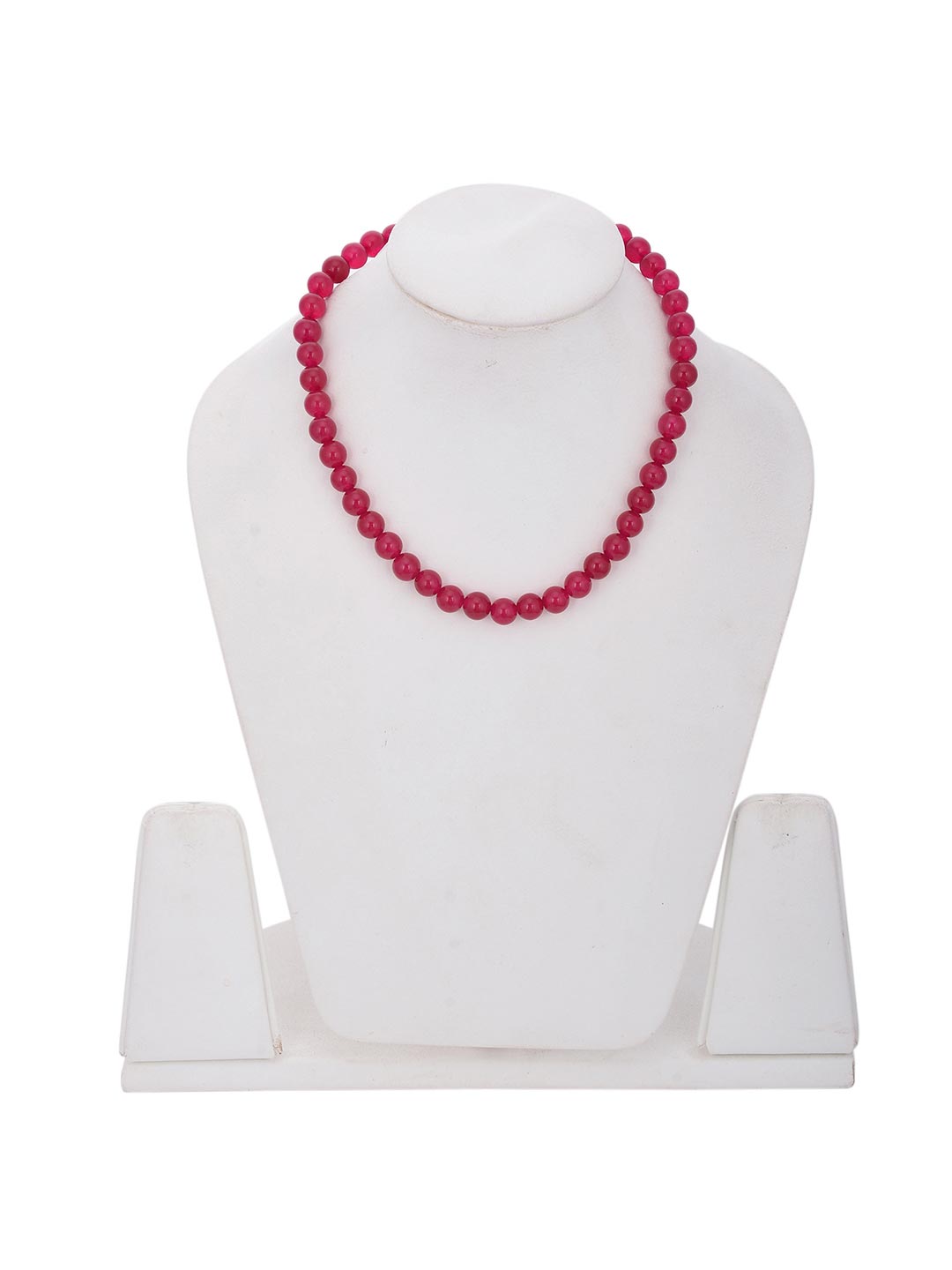 Pink 10mm Round Beads Single Stranded Necklace