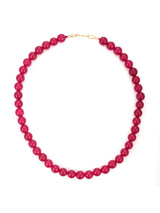 Pink 10mm Round Beads Single Stranded Necklace