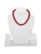 Red 14mm Round Beads Single Stranded Necklace