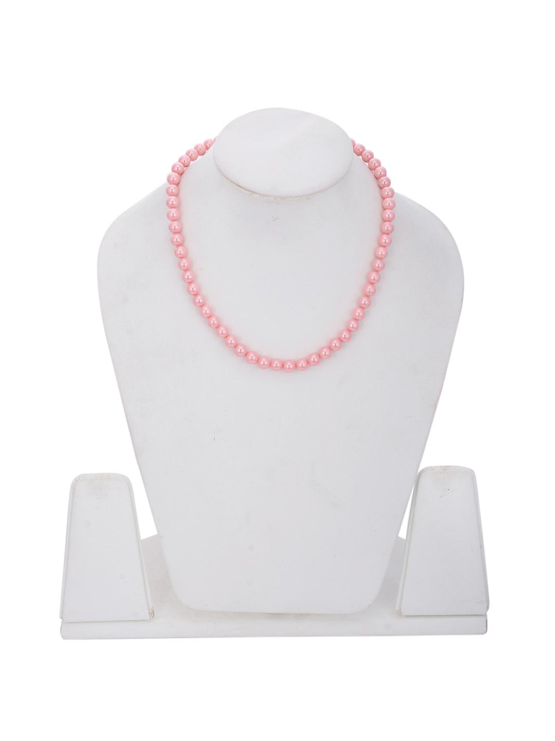 Shiny Pink 8mm Round Pearl Beads Single Stranded Necklace