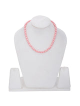 Shiny Pink 8mm Round Pearl Beads Single Stranded Necklace