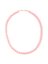 Shiny Pink 8mm Round Pearl Beads Single Stranded Necklace