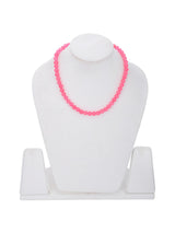 Vivid Pink 8mm Round Beads Single Stranded Necklace