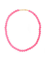 Vivid Pink 8mm Round Beads Single Stranded Necklace