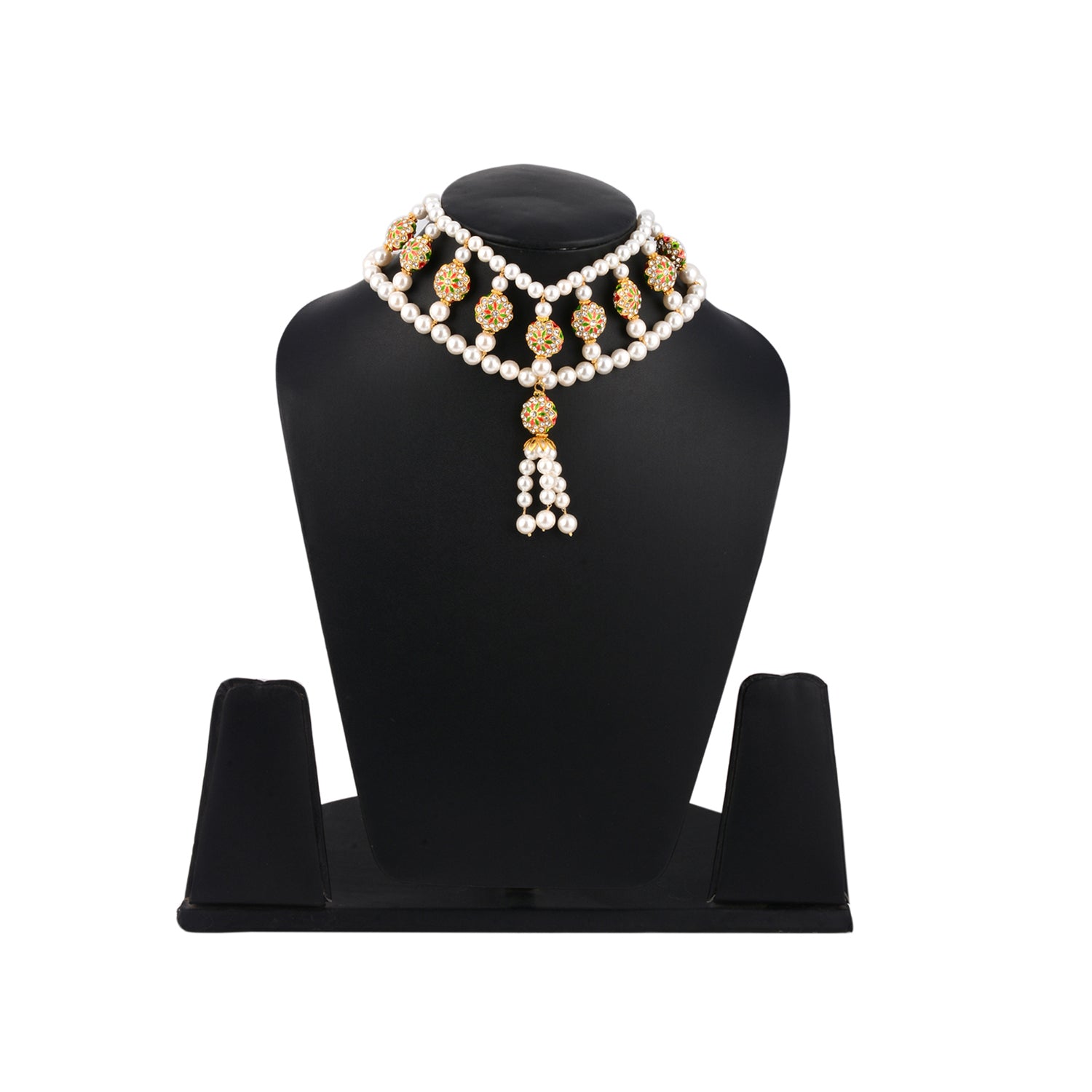 Traditional Beaded Pearl Choker Necklace