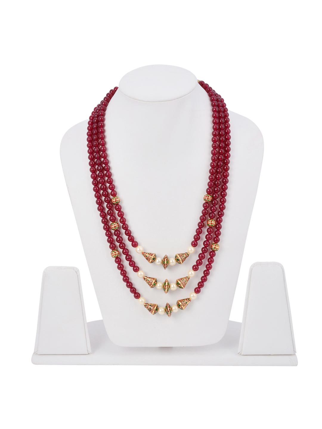 Traditional Meenakari Red Beaded Necklace