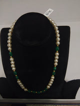 Green Stones and Pearls Traditional Necklace