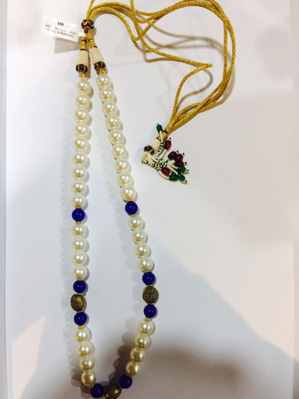 Blue Stones Pearls and Antique Tradtional Necklace