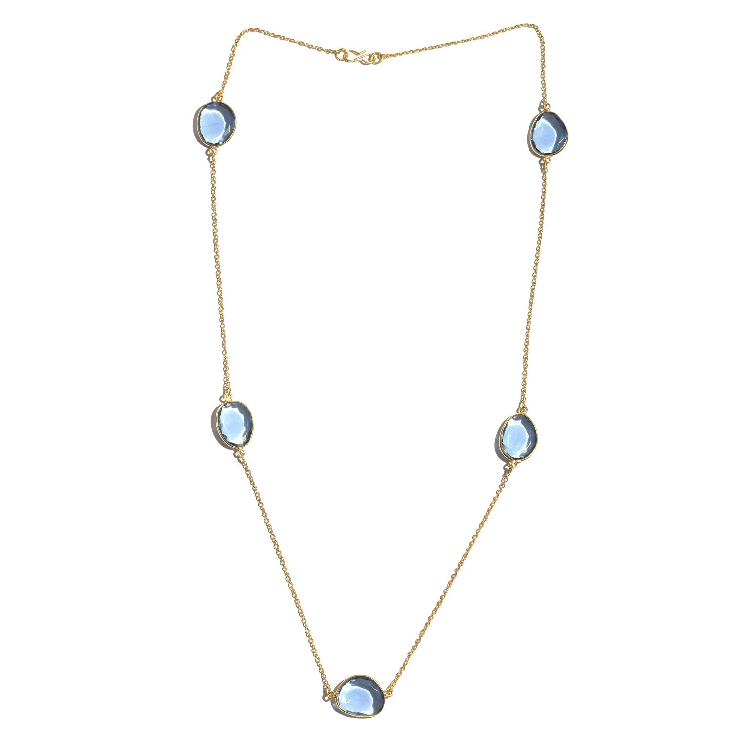 Contemporary Western Style Colored Stone Necklace