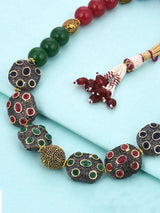 Designer Single Stranded Round Multi Color Beaded Necklace
