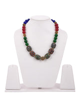 Designer Single Stranded Round Multi Color Beaded Necklace