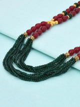 Fine Green And Red Drop Traditional Beaded Necklace
